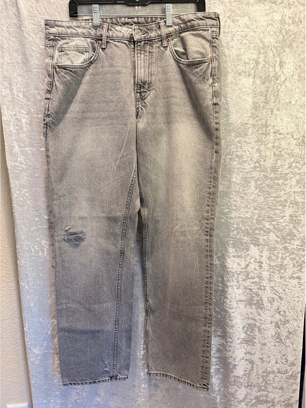 &DENIM relaxed straight-leg grey denim jeans Size US 12 / EUR 44